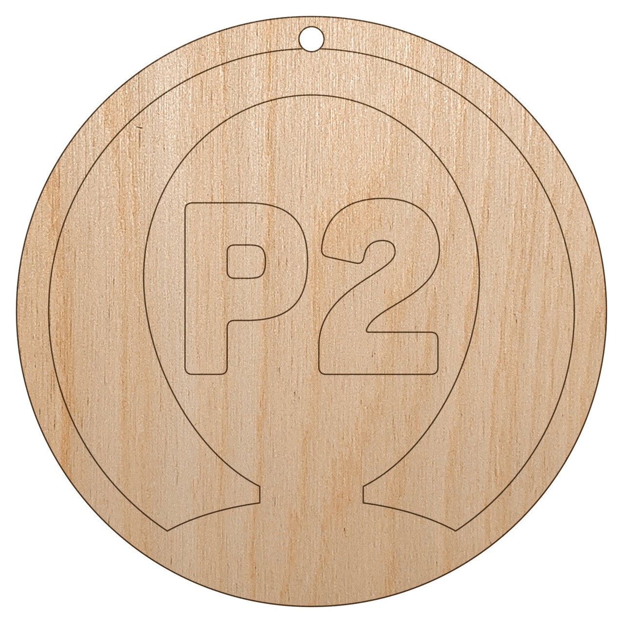 Player Two Person Indicator Gaming Icon Unfinished Craft Wood Holiday Christmas Tree DIY Pre-Drilled Ornament
